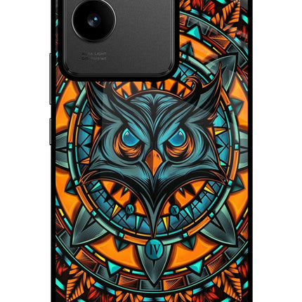 Angry Owl Art IQOO Z7 Pro 5G Glass Case Back Cover by Casekaro