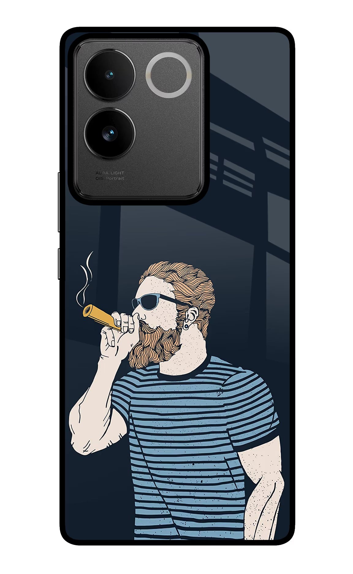 Smoking IQOO Z7 Pro 5G Glass Case Back Cover by Casekaro