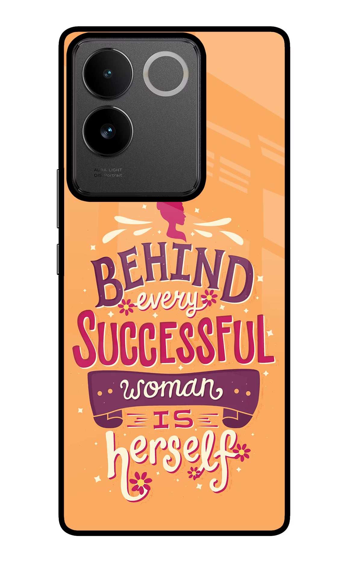 Behind Every Successful Woman There Is Herself IQOO Z7 Pro 5G Glass Case Back Cover by Casekaro