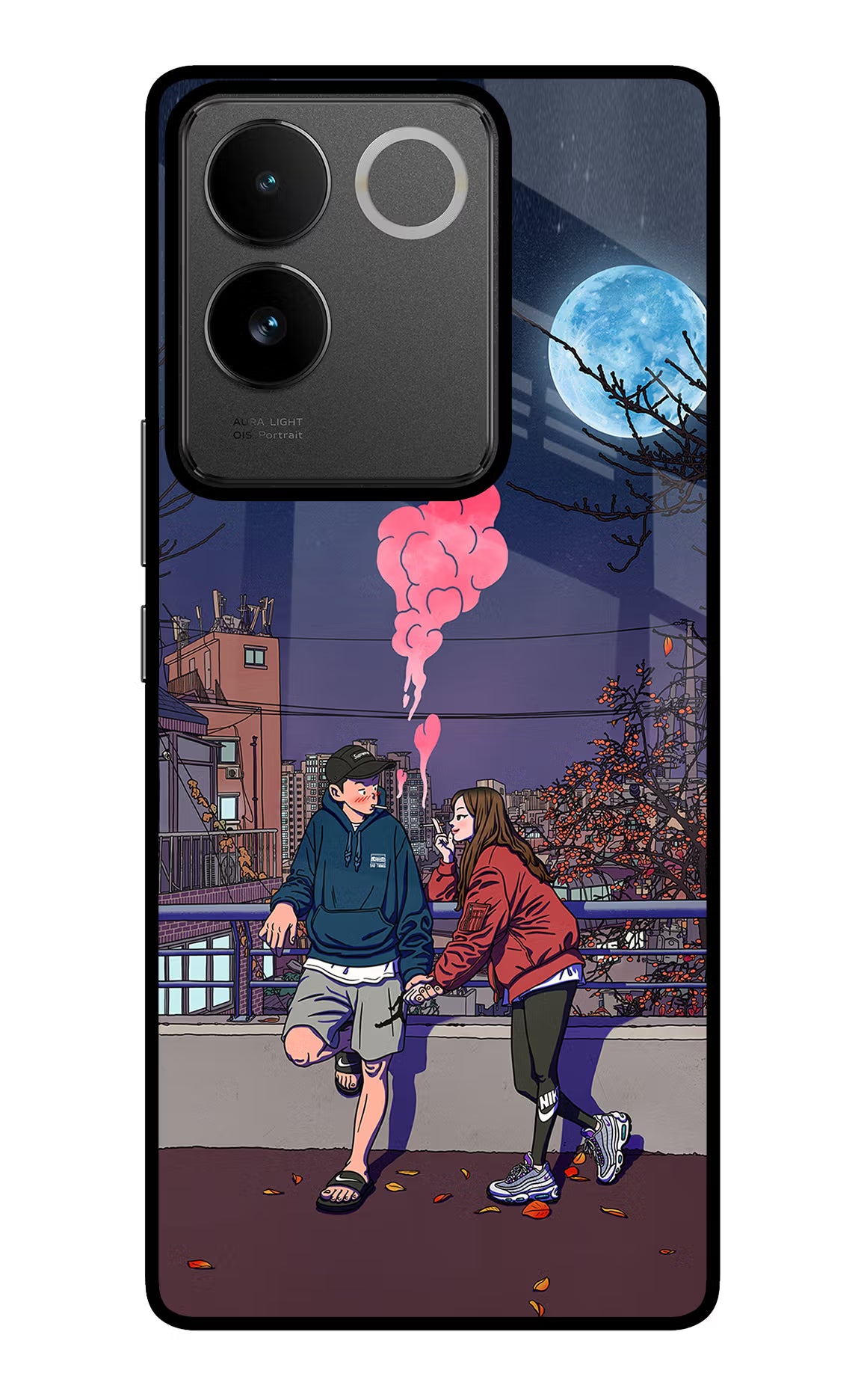 Chilling Couple IQOO Z7 Pro 5G Glass Case Back Cover by Casekaro