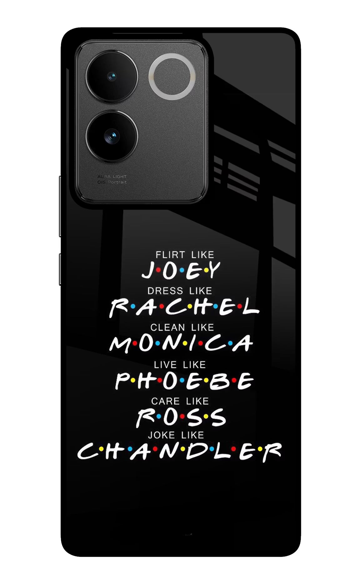 FRIENDS Character IQOO Z7 Pro 5G Glass Case Back Cover by Casekaro