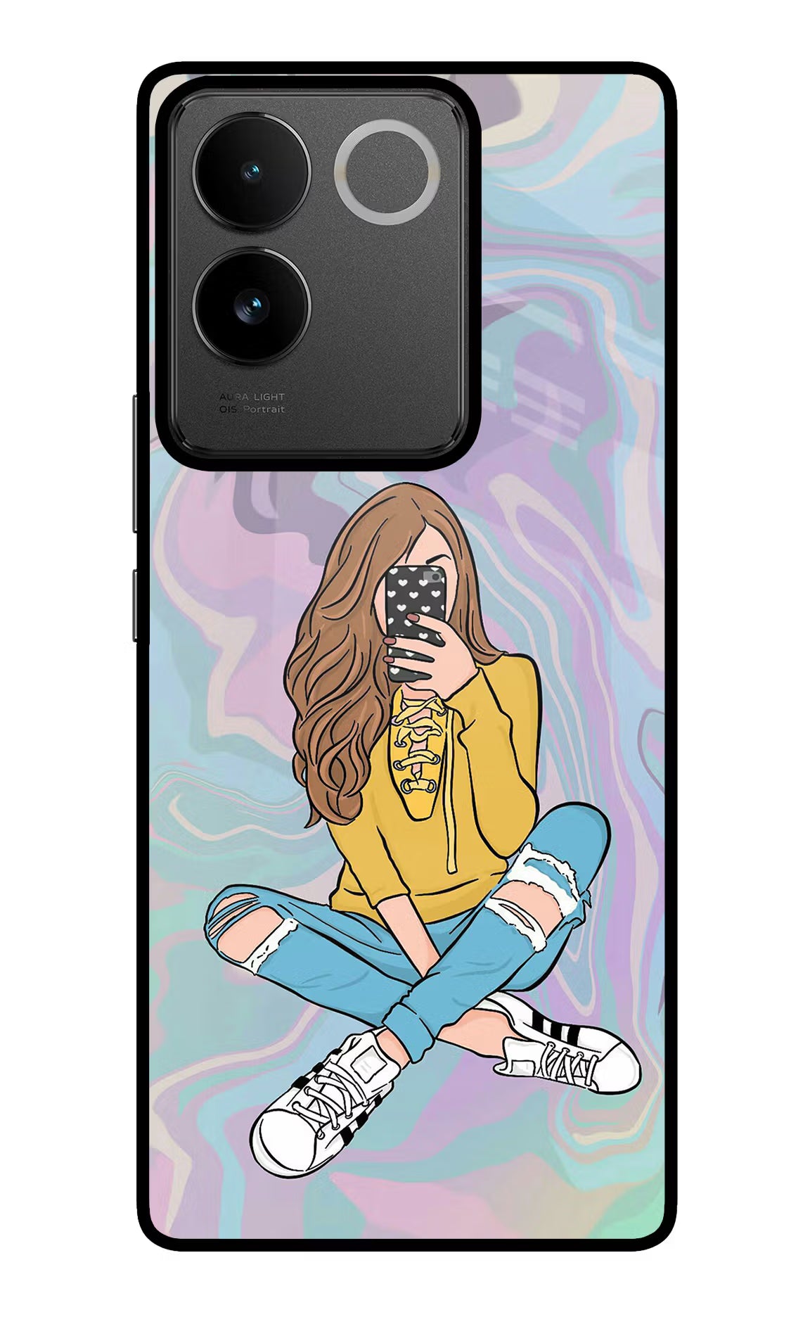 Selfie Girl IQOO Z7 Pro 5G Glass Case Back Cover by Casekaro