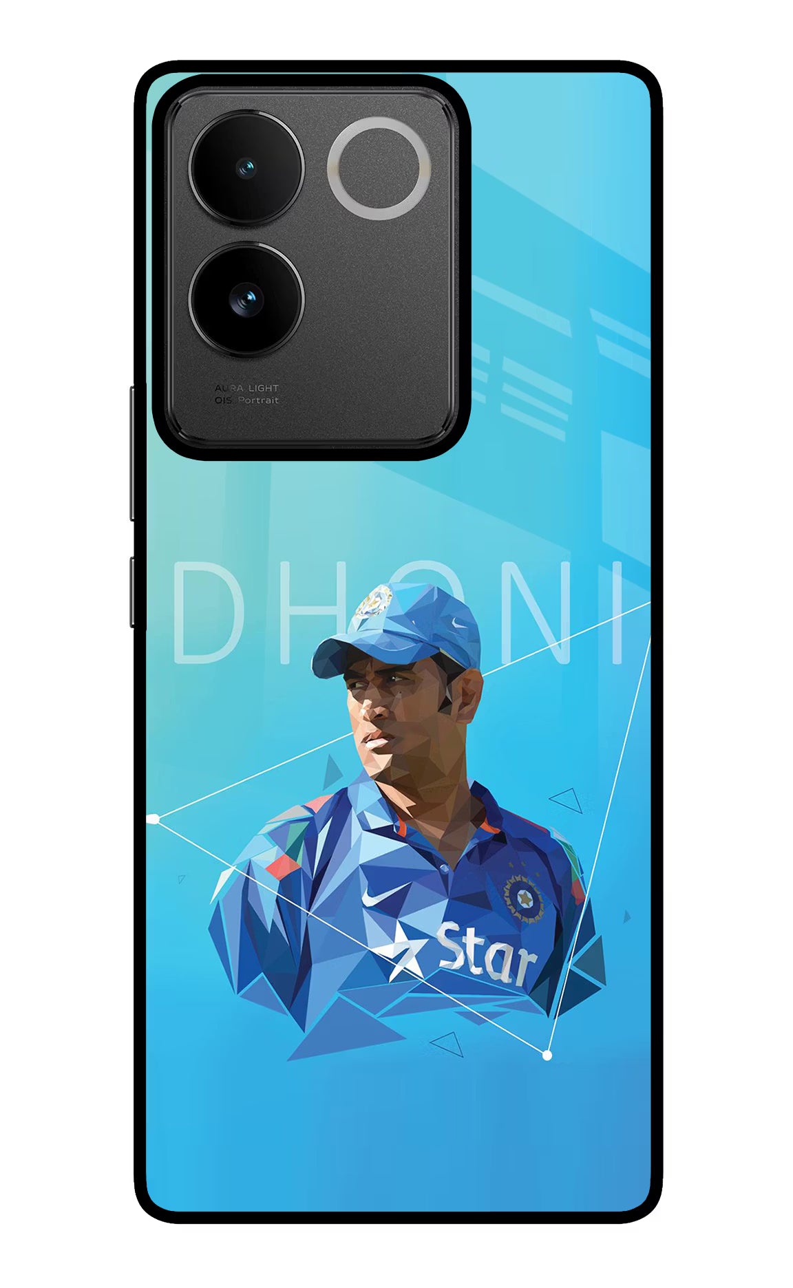 Dhoni Artwork IQOO Z7 Pro 5G Glass Case Back Cover by Casekaro