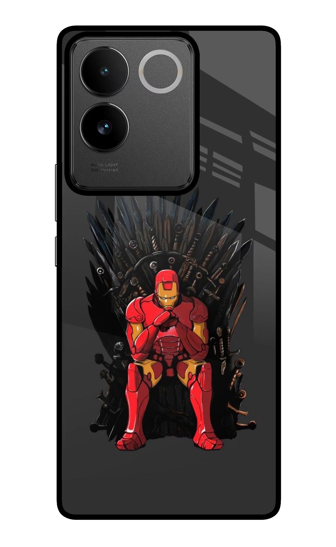 Ironman Throne IQOO Z7 Pro 5G Glass Case Back Cover by Casekaro