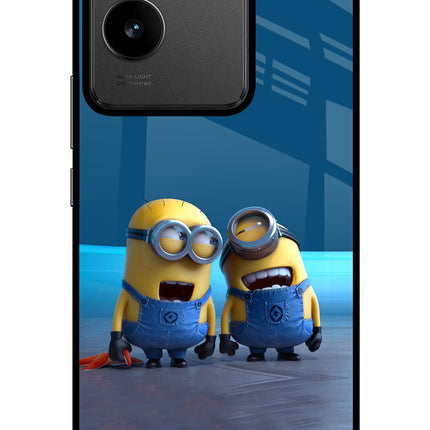 Minion Laughing IQOO Z7 Pro 5G Glass Case Back Cover by Casekaro