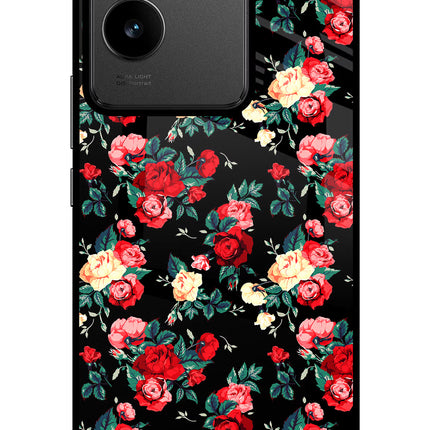 Rose Pattern IQOO Z7 Pro 5G Glass Case