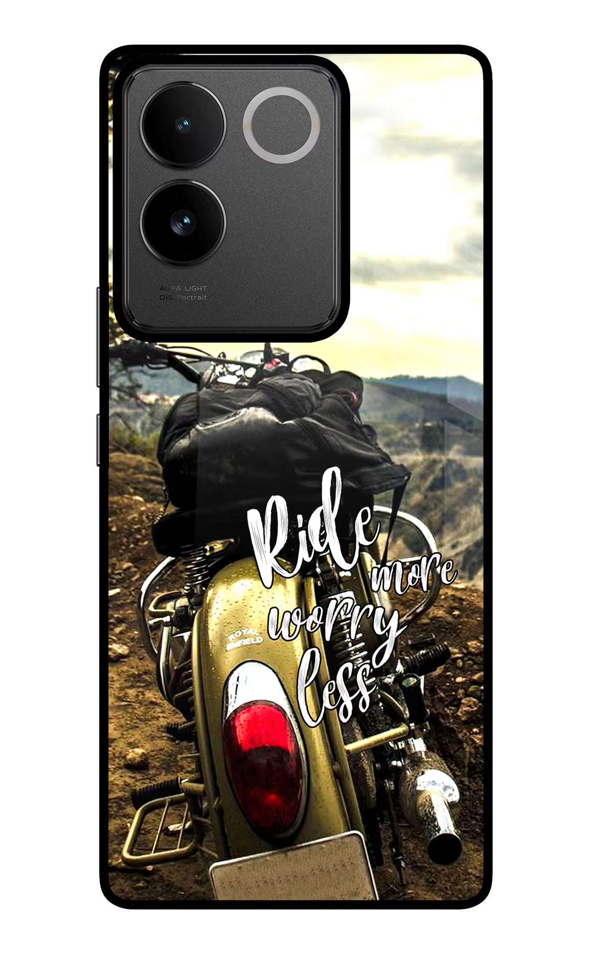 Ride More Worry Less IQOO Z7 Pro 5G Glass Case Back Cover by Casekaro