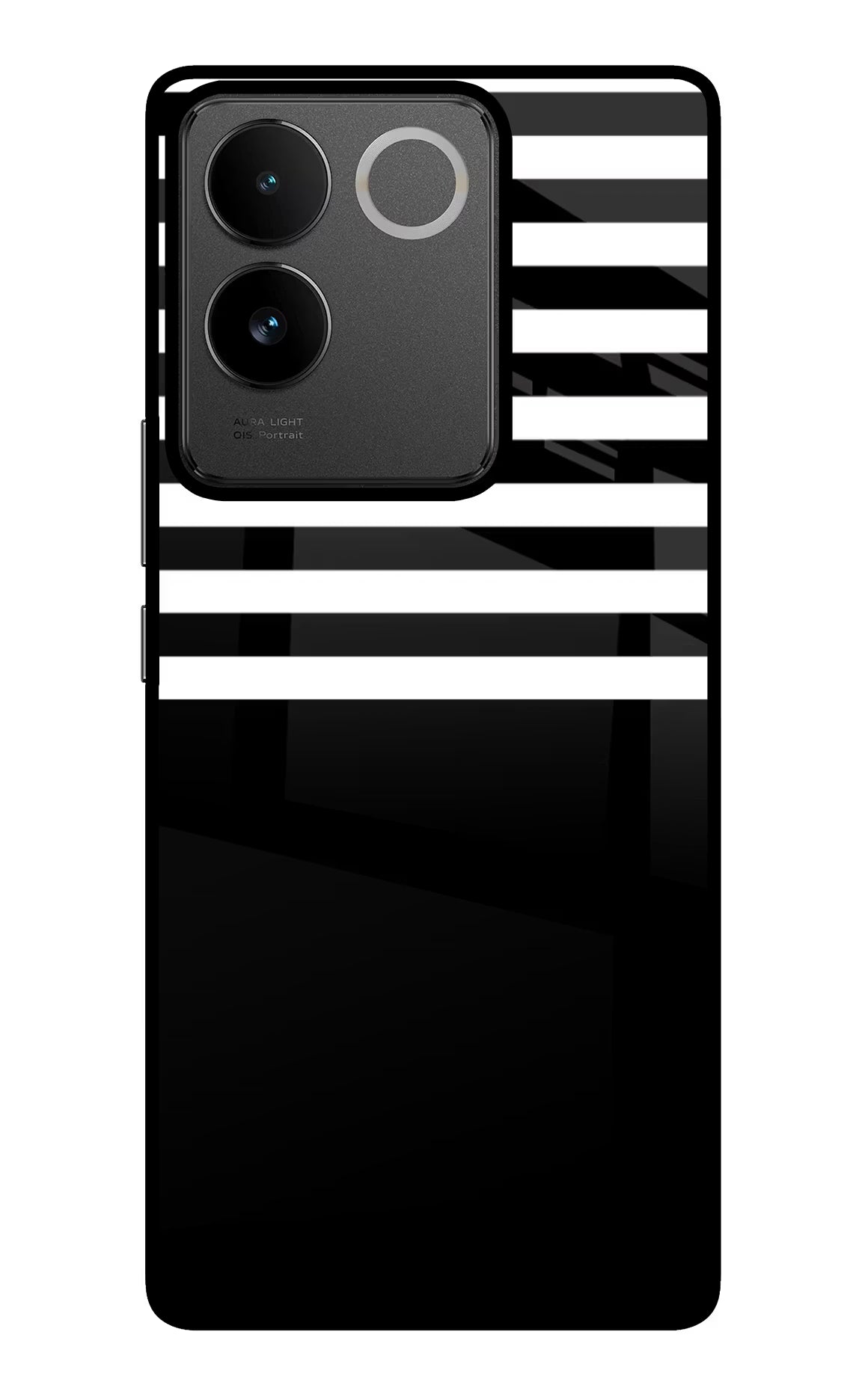 Black and White Print IQOO Z7 Pro 5G Glass Case Back Cover by Casekaro