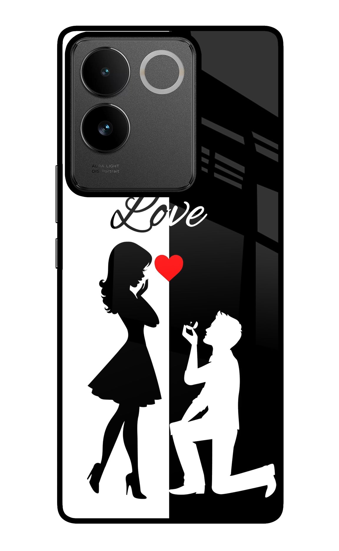 Love Propose Black And White IQOO Z7 Pro 5G Back Cover