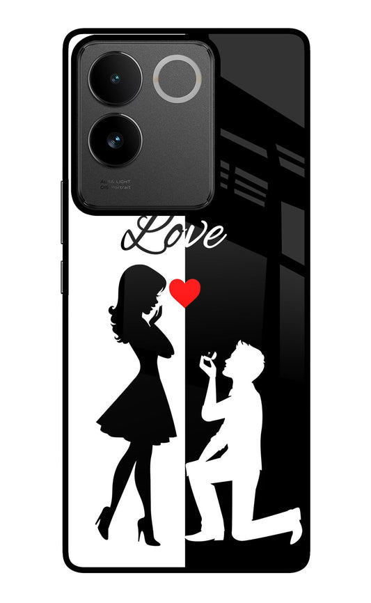 Love Propose Black And White IQOO Z7 Pro 5G Glass Case