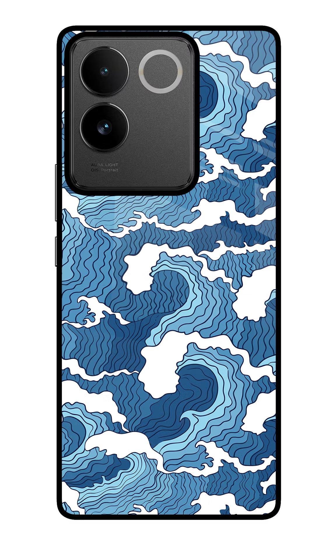 Blue Waves IQOO Z7 Pro 5G Glass Case Back Cover by Casekaro