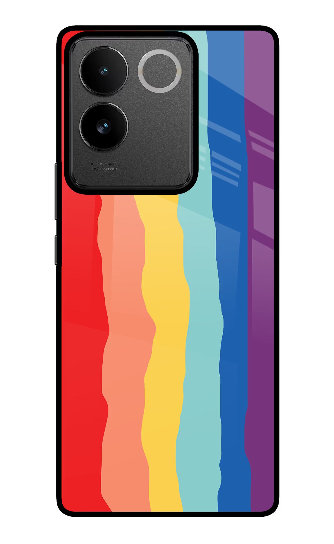 Rainbow IQOO Z7 Pro 5G Glass Case Back Cover by Casekaro