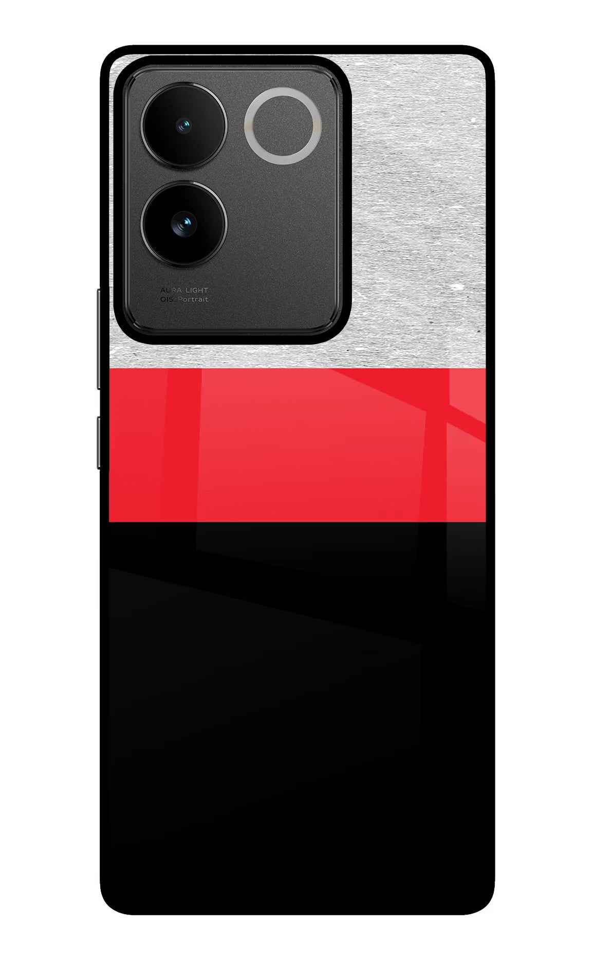 Tri Color Pattern IQOO Z7 Pro 5G Glass Case Back Cover by Casekaro