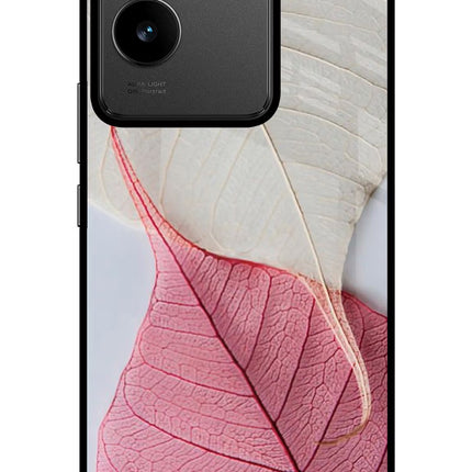 White Pink Leaf IQOO Z7 Pro 5G Glass Case
