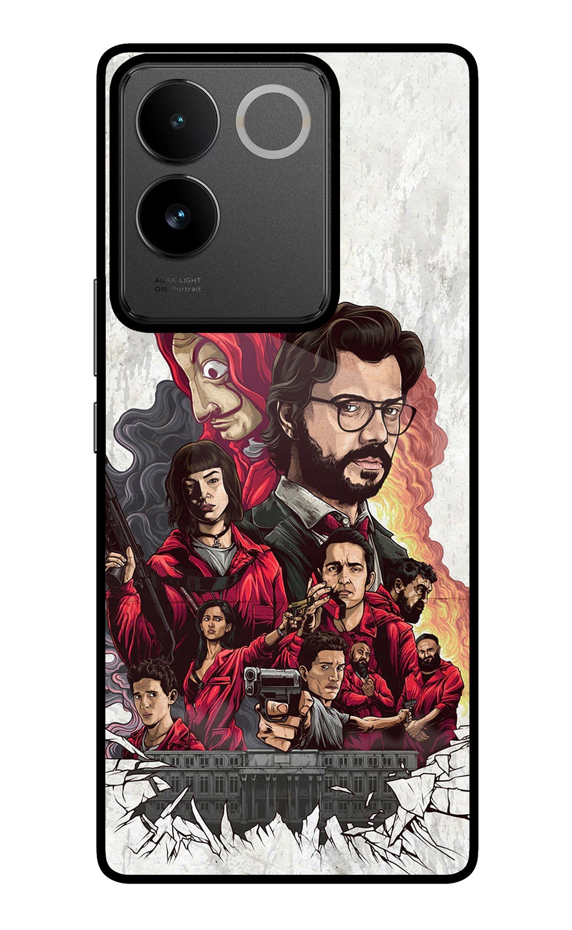 Money Heist Artwork IQOO Z7 Pro 5G Glass Case