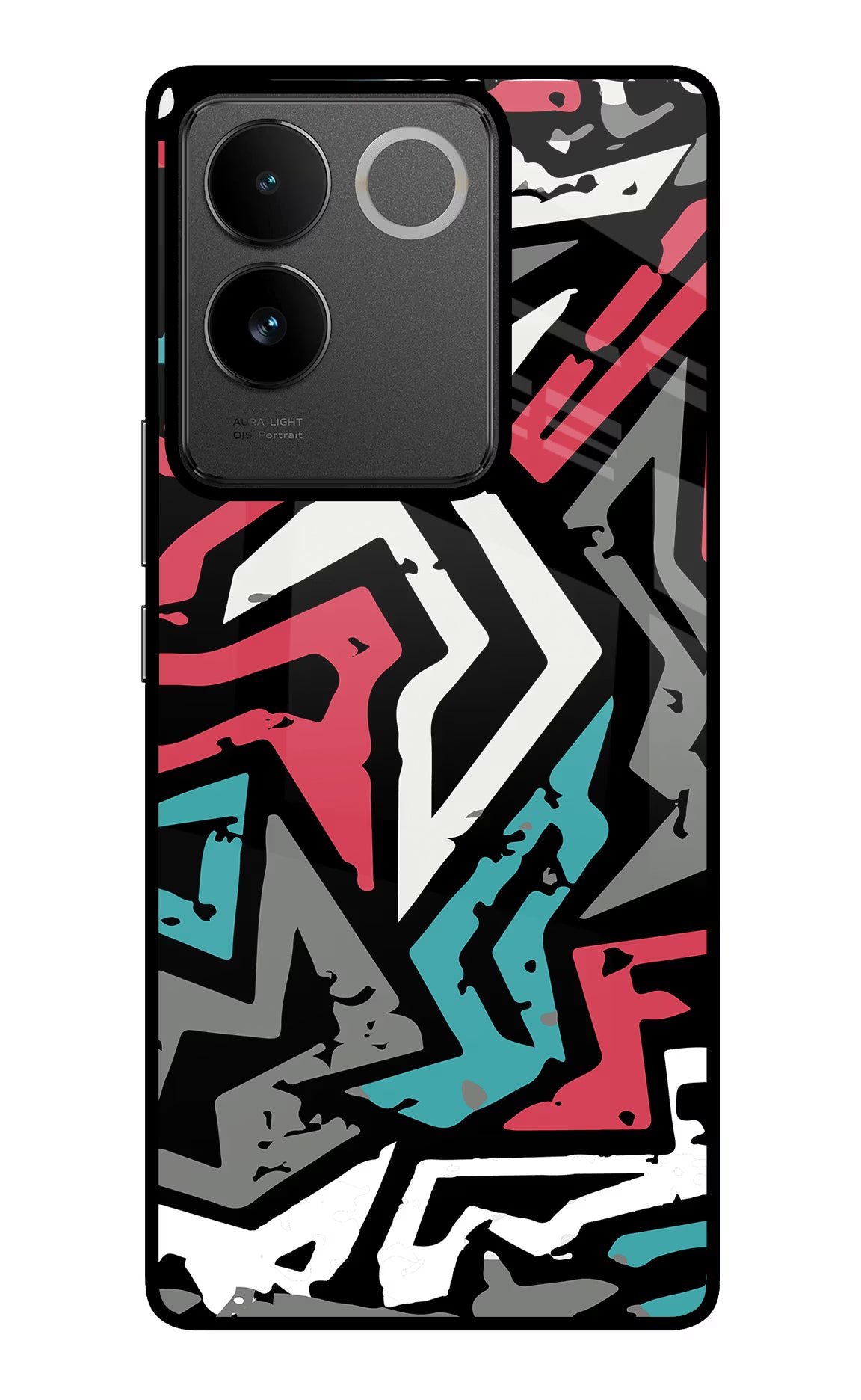 Geometric Graffiti IQOO Z7 Pro 5G Glass Case Back Cover by Casekaro