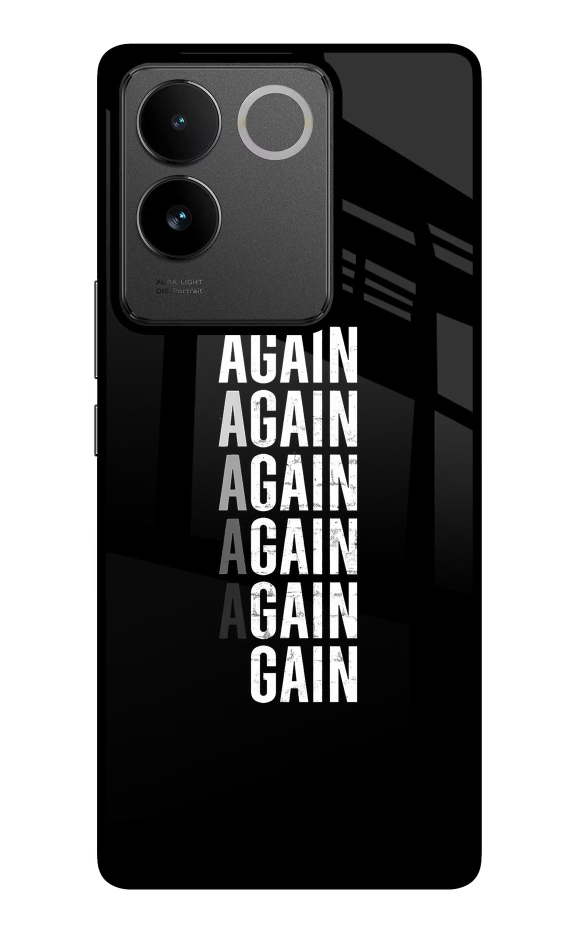Again Again Gain IQOO Z7 Pro 5G Glass Case Back Cover by Casekaro