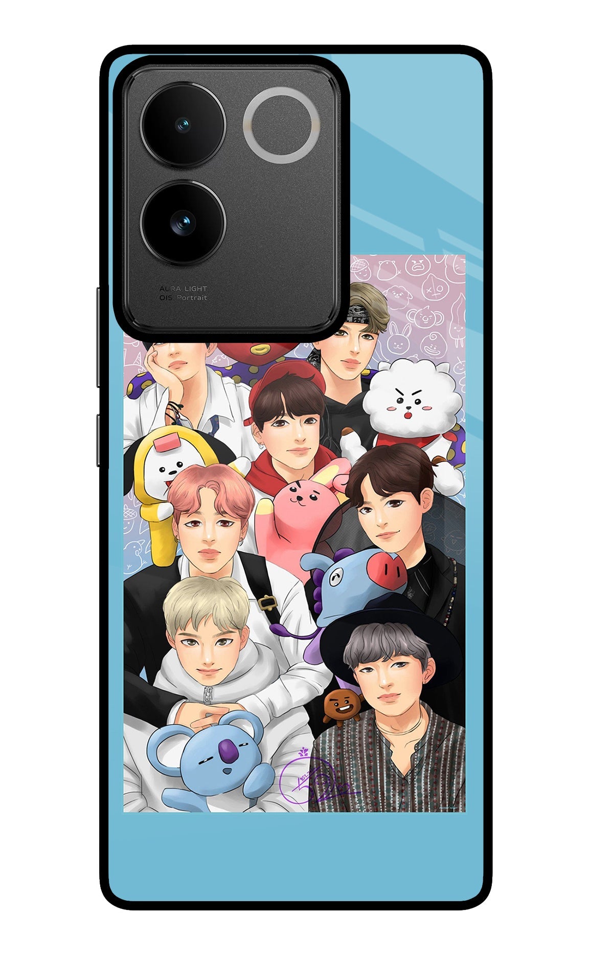 BTS with animals IQOO Z7 Pro 5G Glass Case