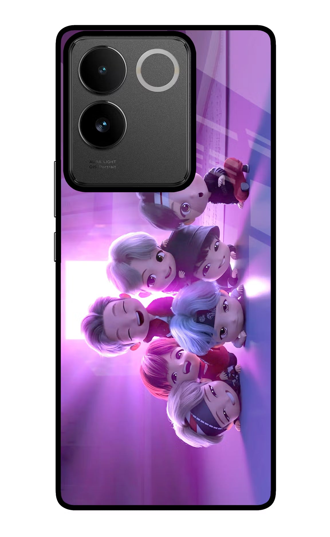 BTS Chibi IQOO Z7 Pro 5G Glass Case Back Cover by Casekaro