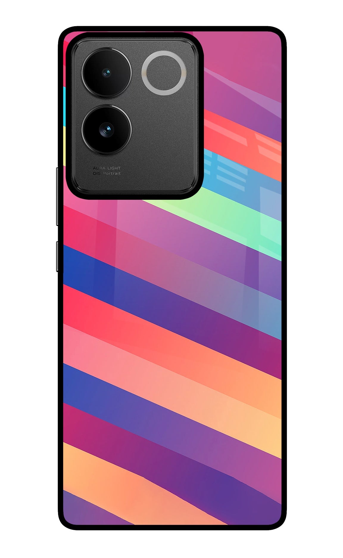 Stripes color IQOO Z7 Pro 5G Glass Case