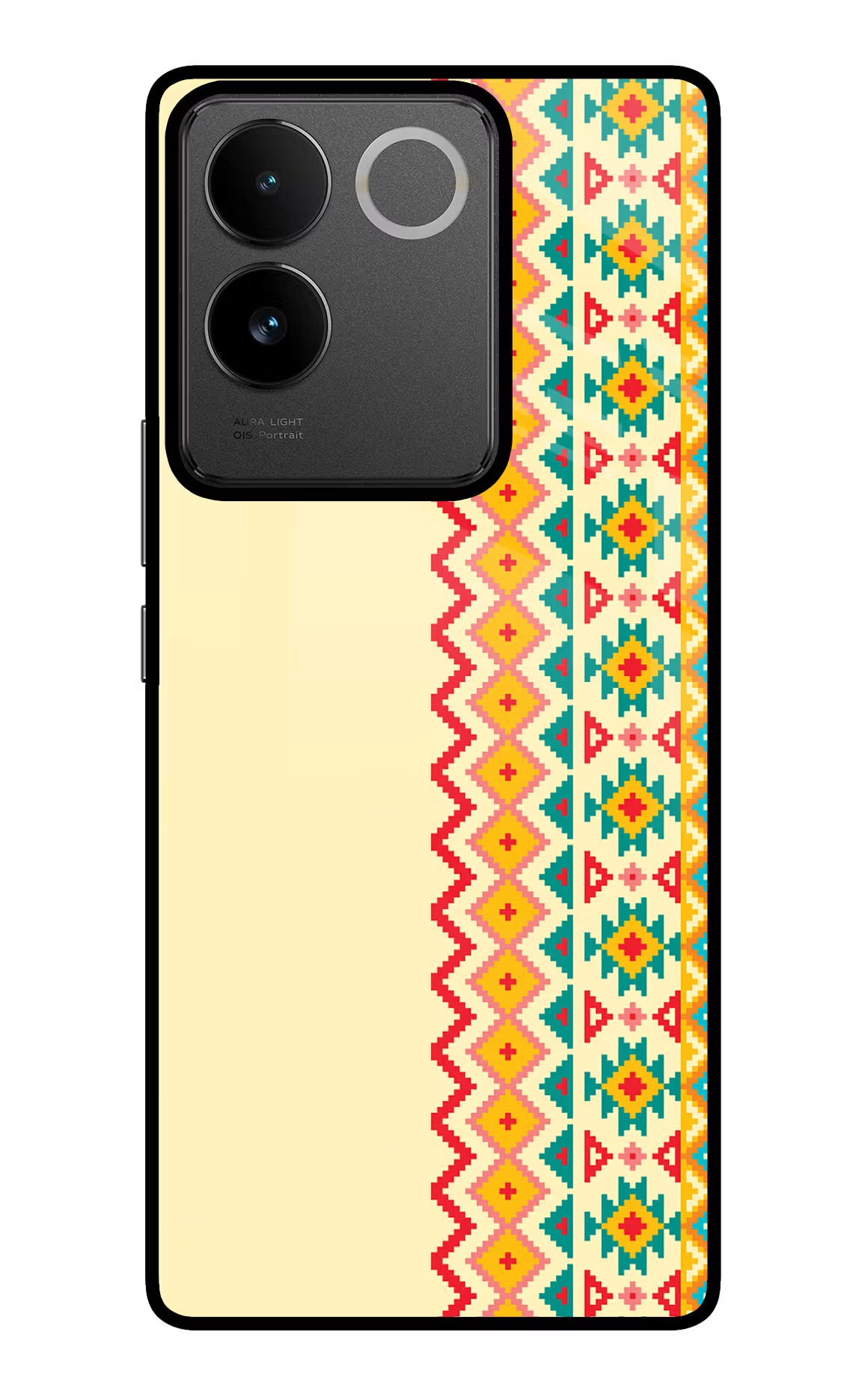 Ethnic Seamless IQOO Z7 Pro 5G Glass Case Back Cover by Casekaro