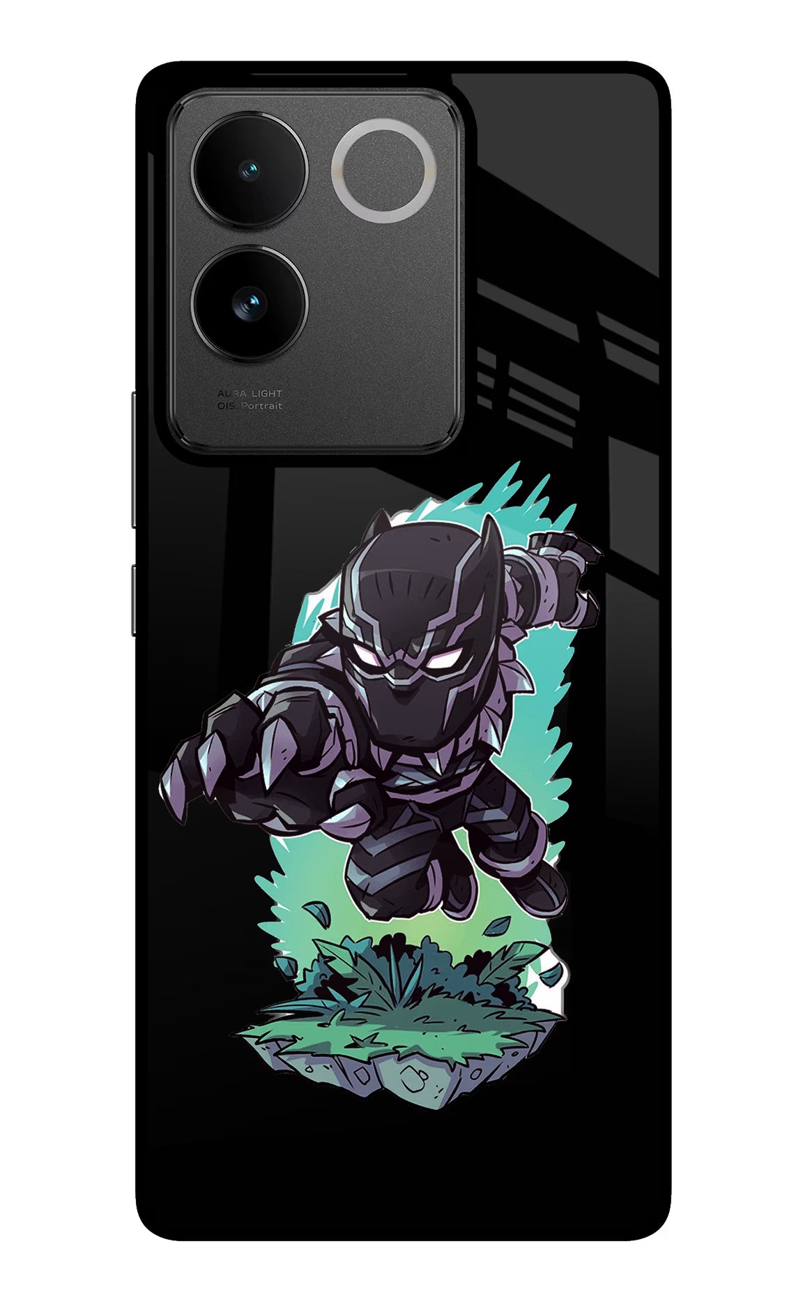 Black Panther IQOO Z7 Pro 5G Glass Case Back Cover by Casekaro