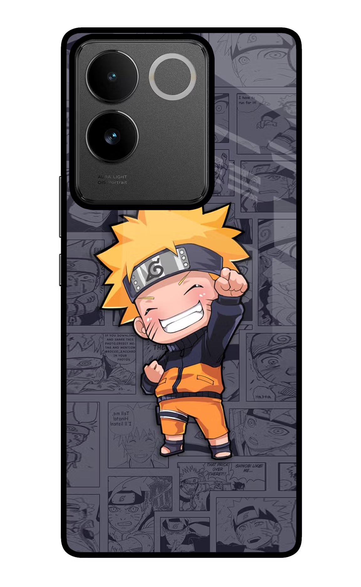 Chota Naruto IQOO Z7 Pro 5G Glass Case Back Cover by Casekaro