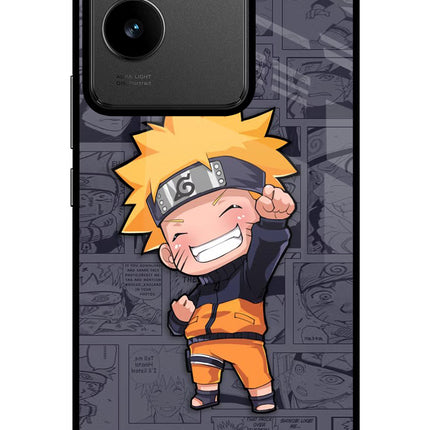 Chota Naruto IQOO Z7 Pro 5G Glass Case Back Cover by Casekaro
