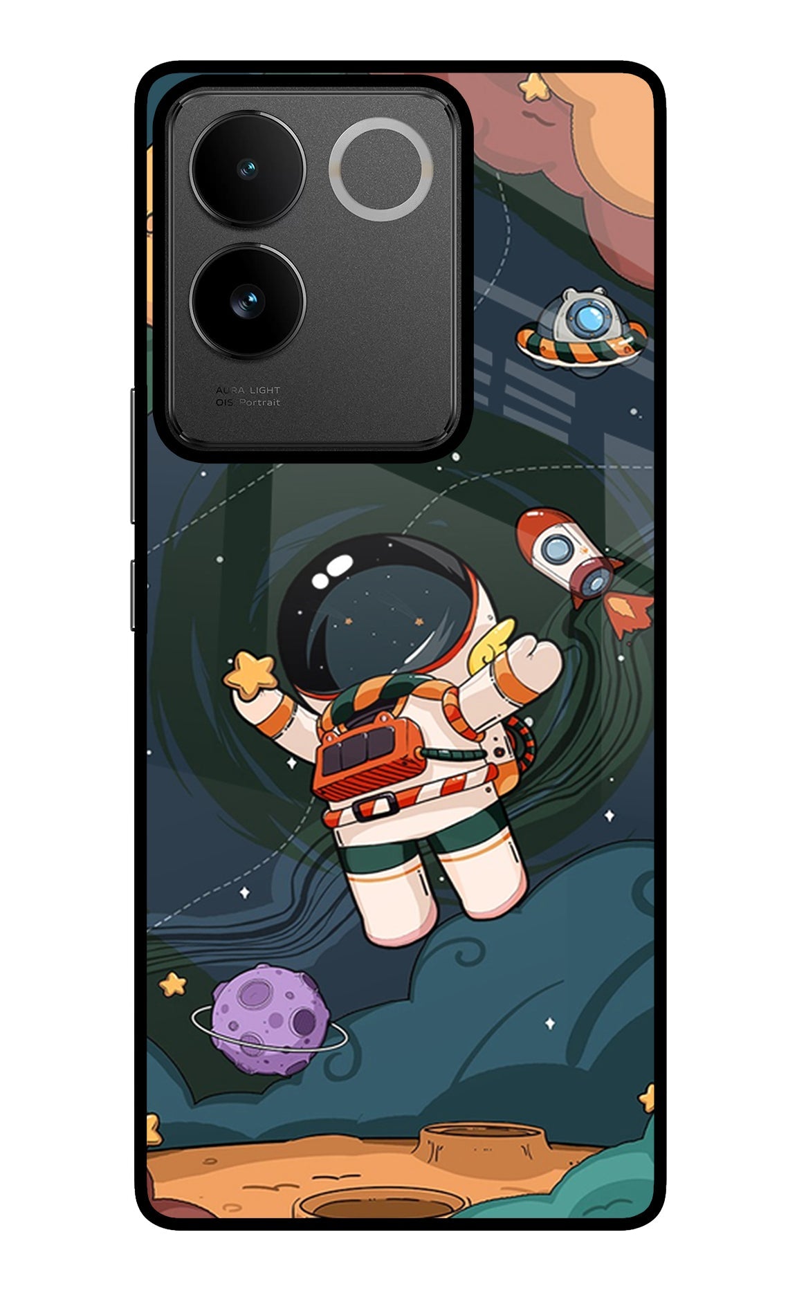 Cartoon Astronaut IQOO Z7 Pro 5G Glass Case