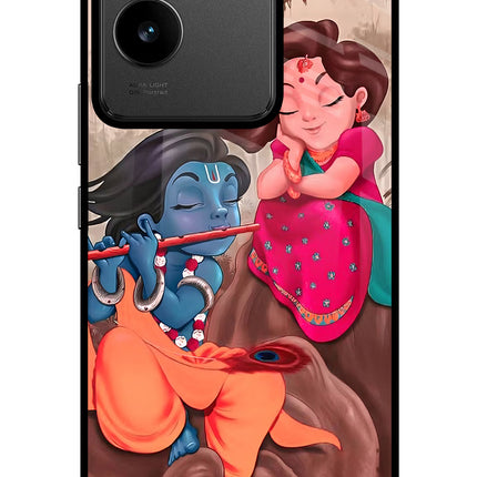 Radhe Krishna IQOO Z7 Pro 5G Glass Case Back Cover by Casekaro