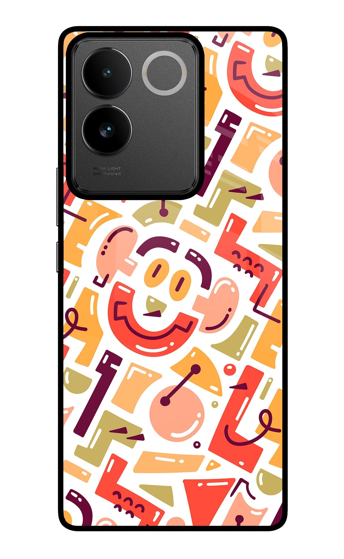 Doodle Pattern IQOO Z7 Pro 5G Glass Case