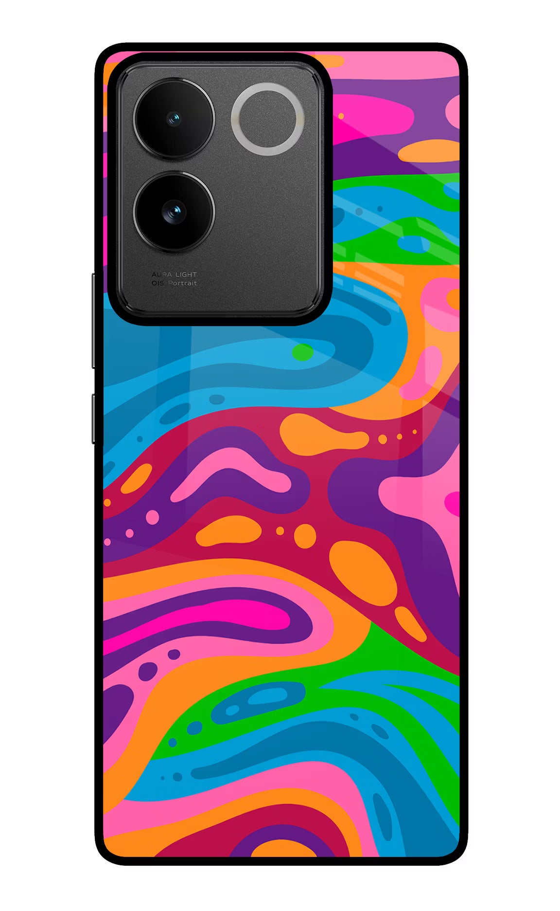 Trippy Pattern IQOO Z7 Pro 5G Glass Case Back Cover by Casekaro
