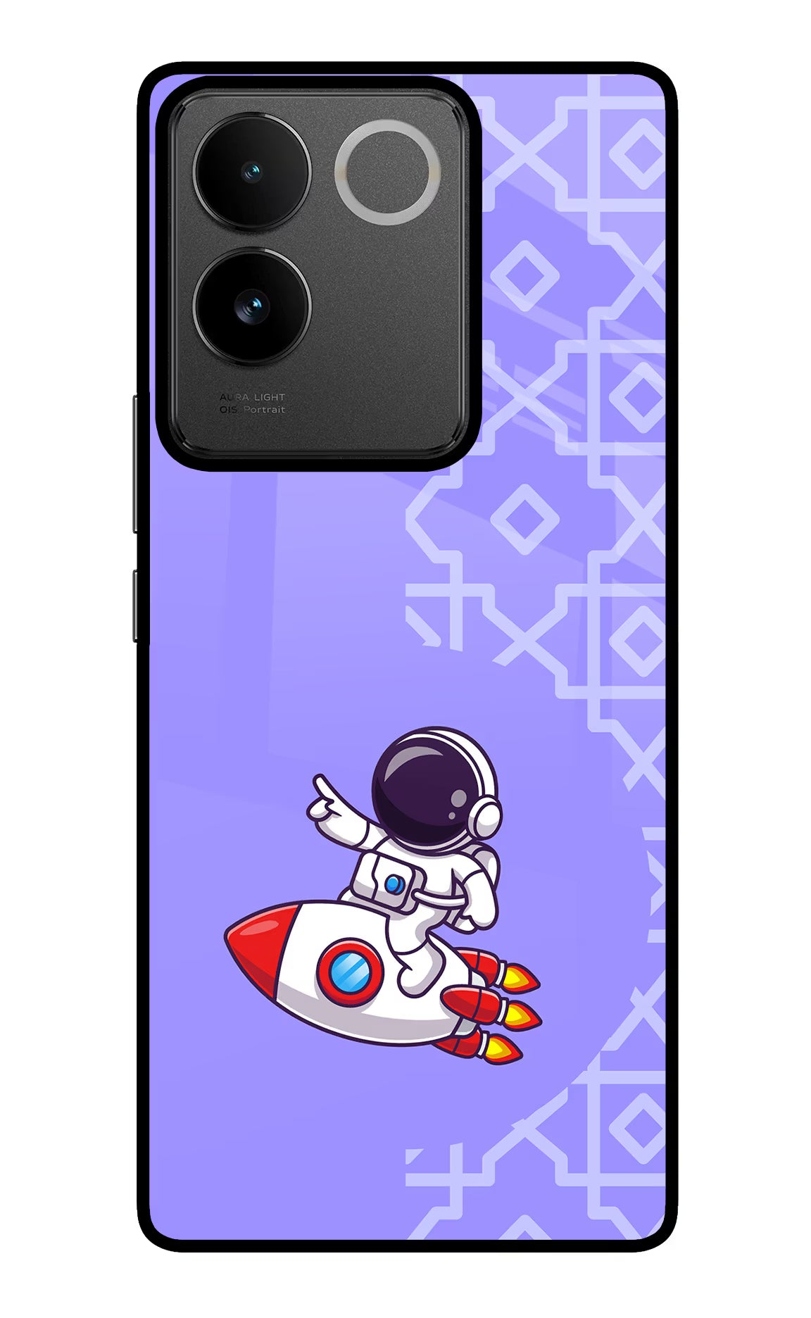 Cute Astronaut IQOO Z7 Pro 5G Glass Case Back Cover by Casekaro