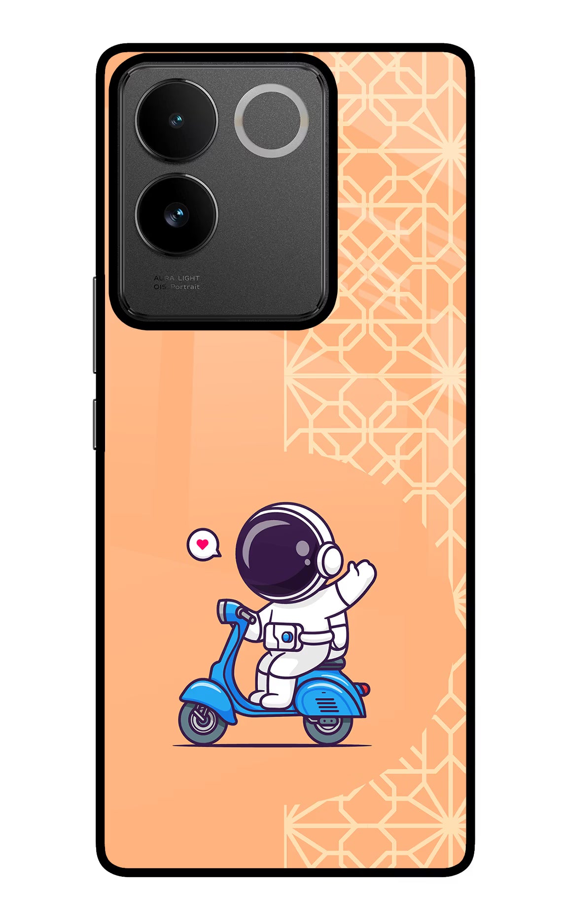 Cute Astronaut Riding IQOO Z7 Pro 5G Glass Case Back Cover by Casekaro