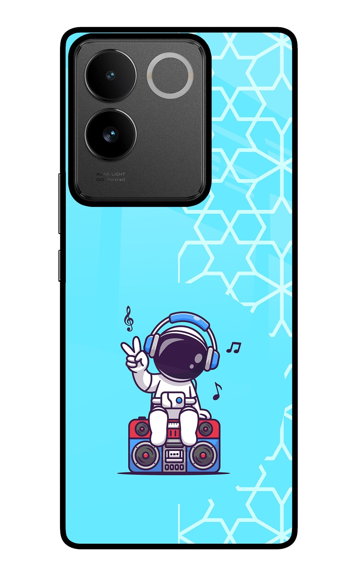 Cute Astronaut Chilling IQOO Z7 Pro 5G Glass Case