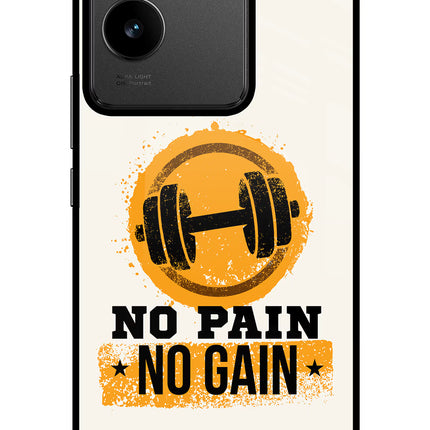 No Pain No Gain IQOO Z7 Pro 5G Glass Case Back Cover by Casekaro