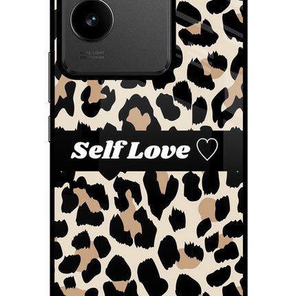 Leopard Print Self Love IQOO Z7 Pro 5G Glass Case Back Cover by Casekaro