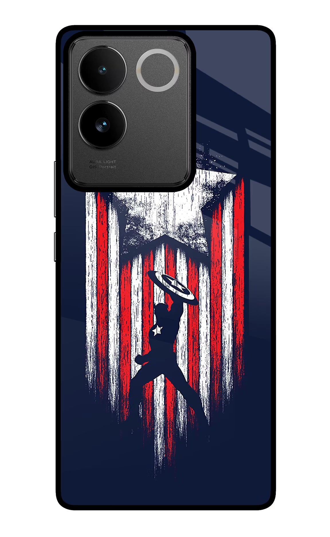 Captain America Marvel Art IQOO Z7 Pro 5G Glass Case Back Cover by Casekaro