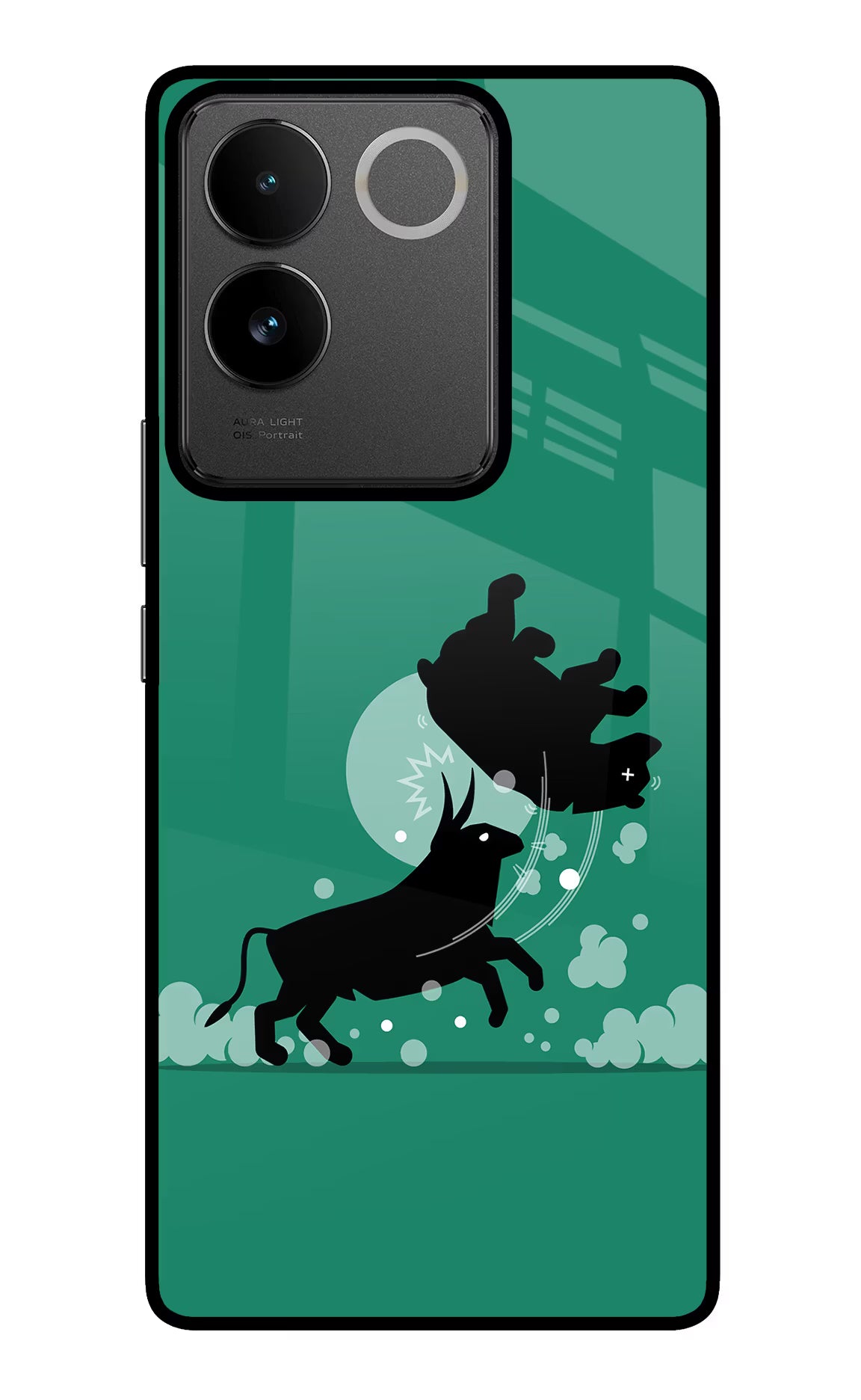 Bull Conqueror IQOO Z7 Pro 5G Glass Case Back Cover by Casekaro