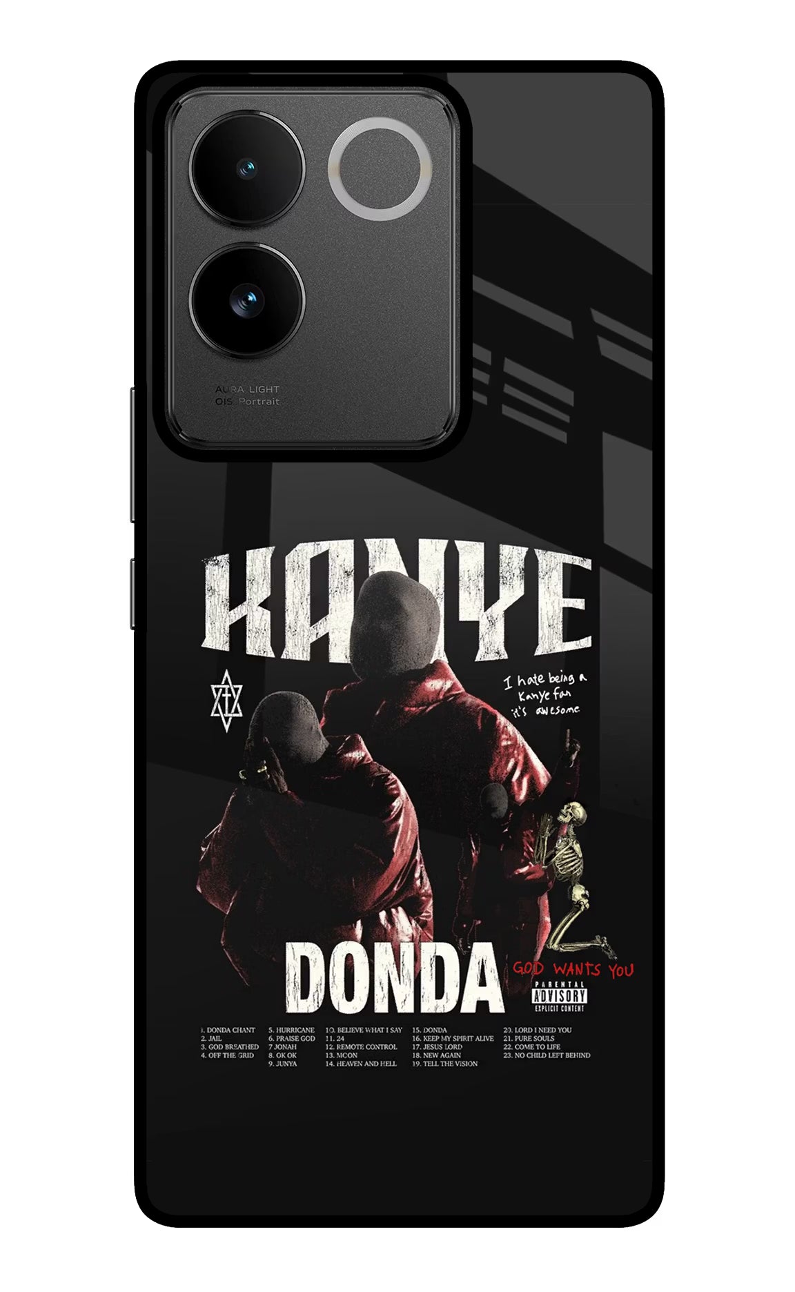 Donda Kanye West IQOO Z7 Pro 5G Glass Case Back Cover by Casekaro