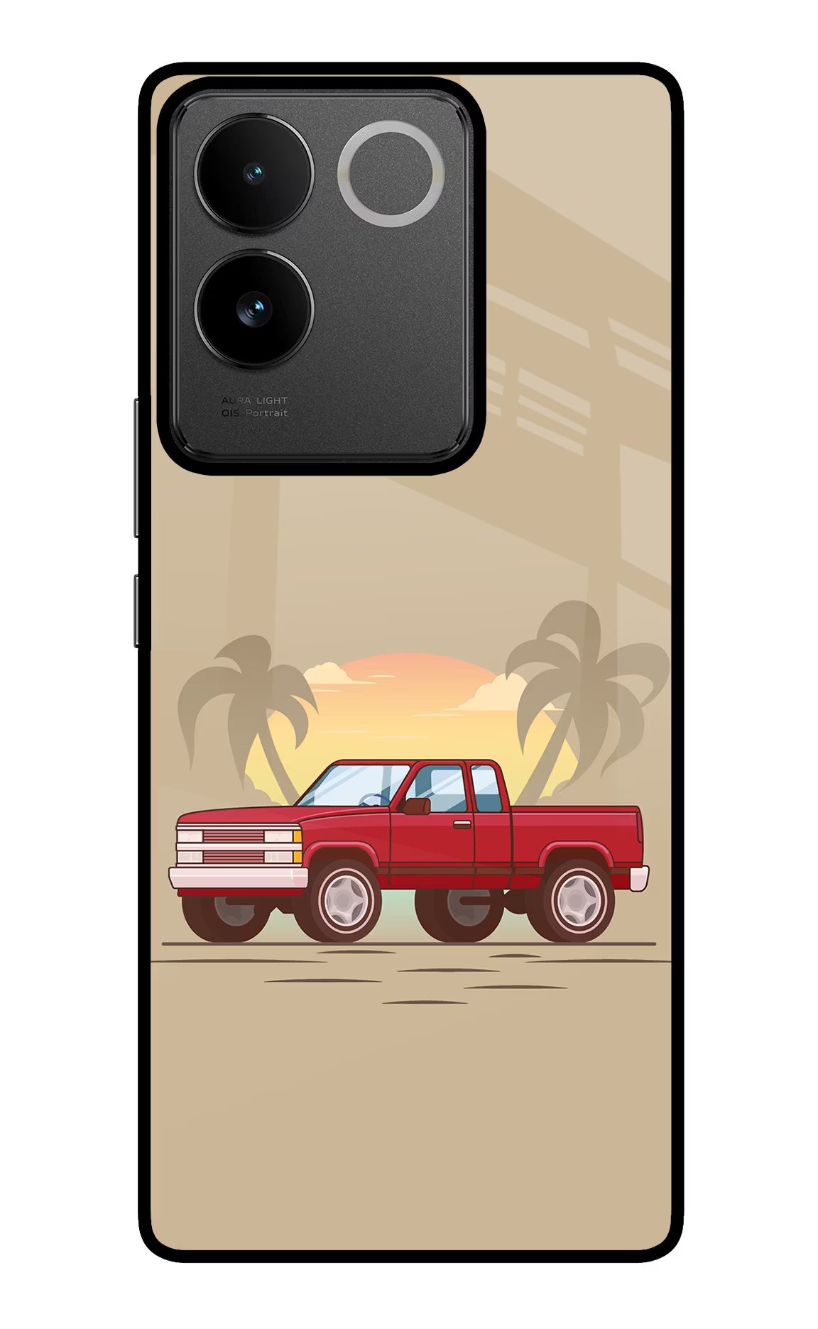 Desert Classic Drive IQOO Z7 Pro 5G Glass Case Back Cover by Casekaro