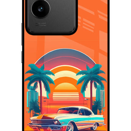 Palm Drive 80s IQOO Z7 Pro 5G Glass Case