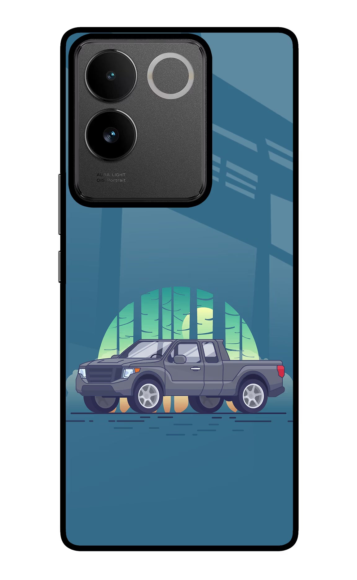 Retro Garage Vibe IQOO Z7 Pro 5G Glass Case Back Cover by Casekaro