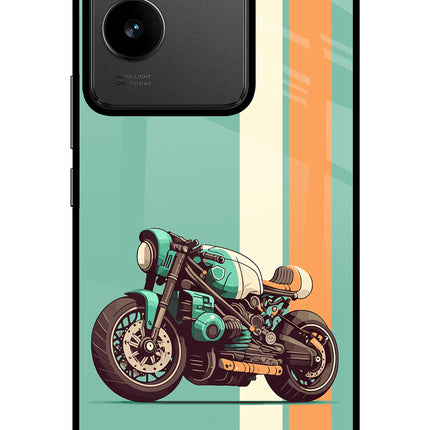 Striped Moto Drift IQOO Z7 Pro 5G Glass Case Back Cover by Casekaro