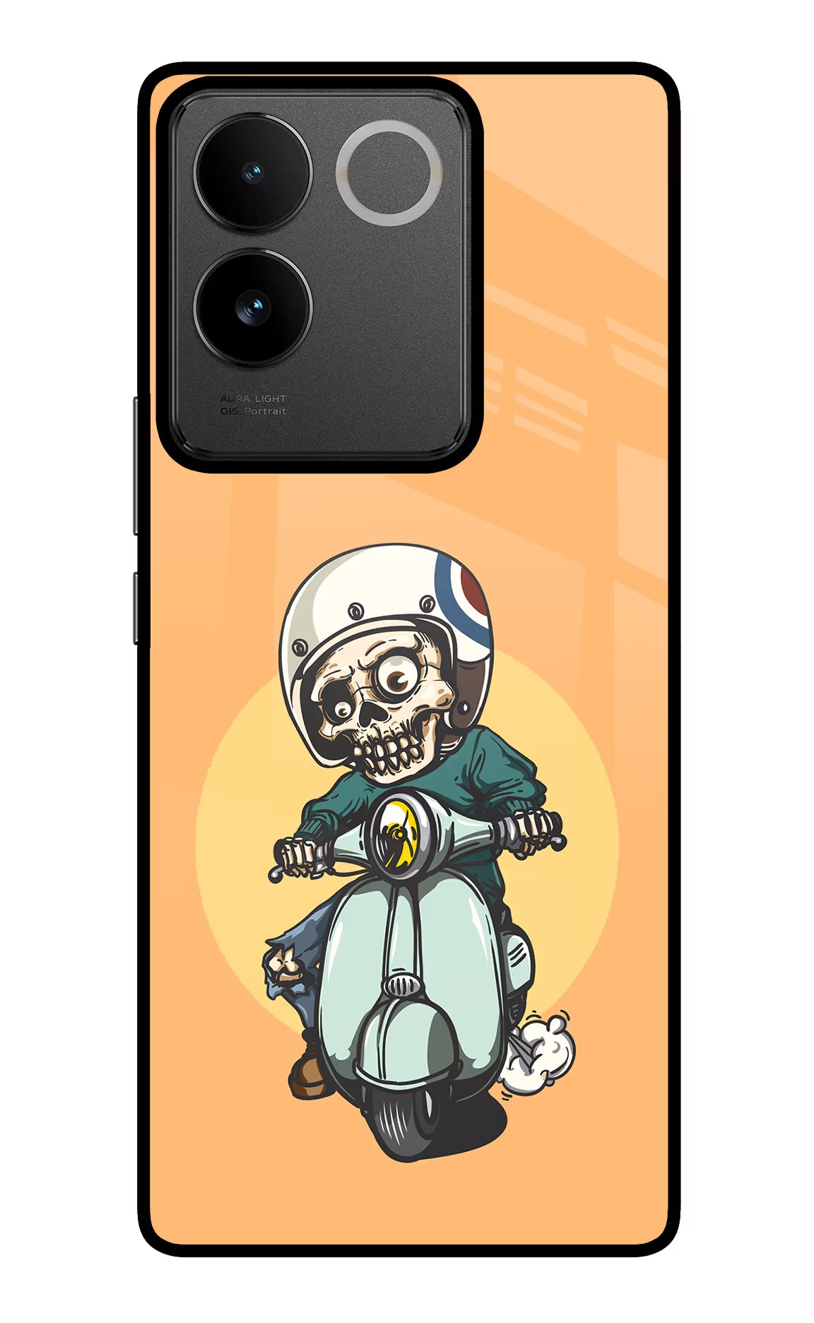 Undead Biker IQOO Z7 Pro 5G Glass Case Back Cover by Casekaro