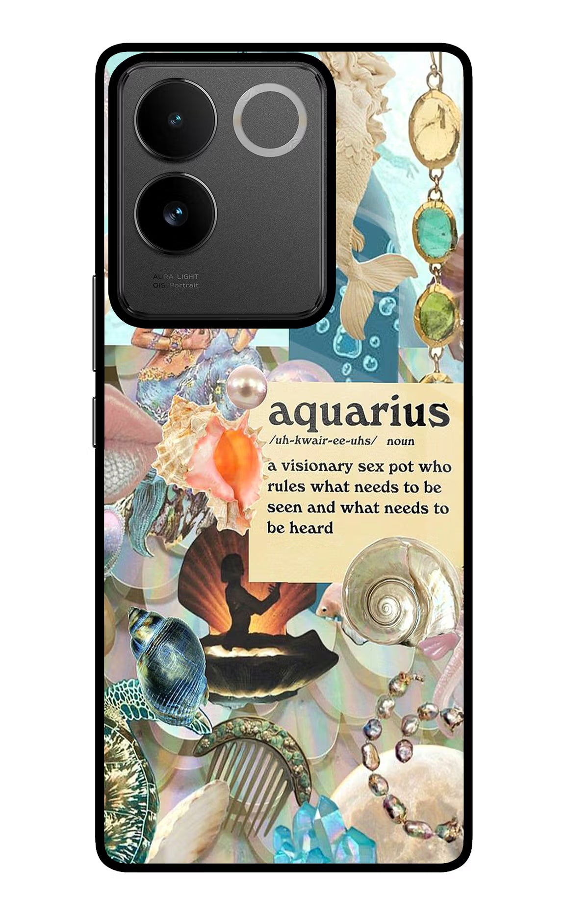Aquarius Zodiac IQOO Z7 Pro 5G Glass Case Back Cover by Casekaro