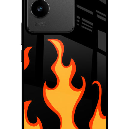 Fired Up – Black IQOO Z7 Pro 5G Glass Case Back Cover by Casekaro