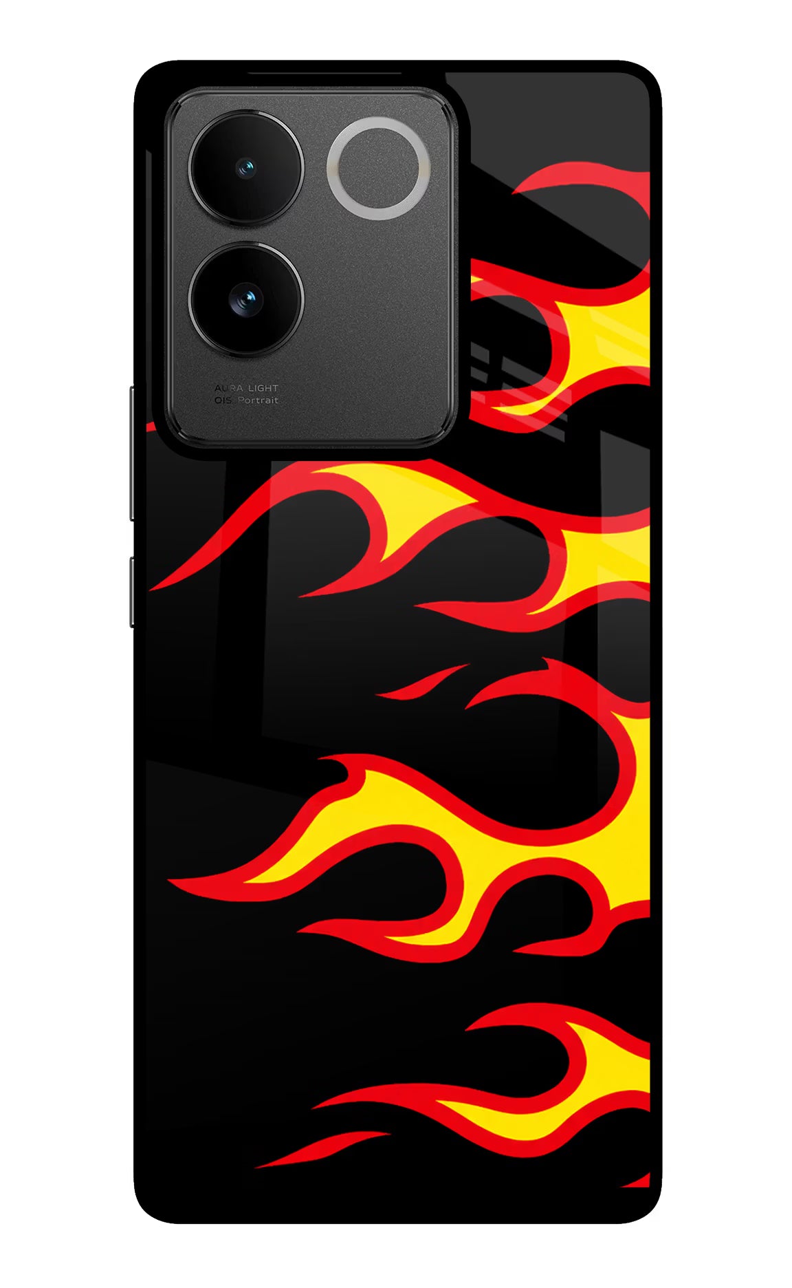 Side Sweep Flames IQOO Z7 Pro 5G Glass Case