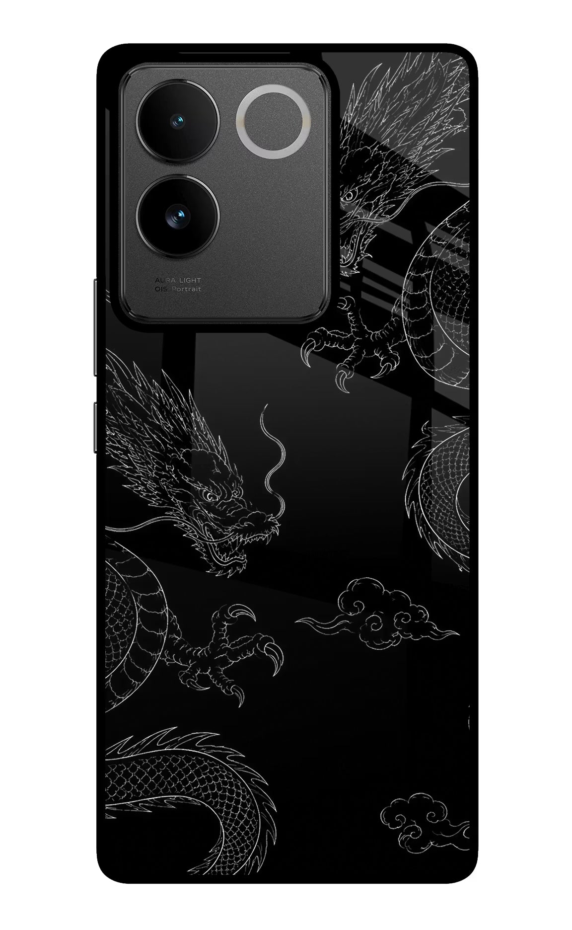 Twin Dragons IQOO Z7 Pro 5G Glass Case Back Cover by Casekaro