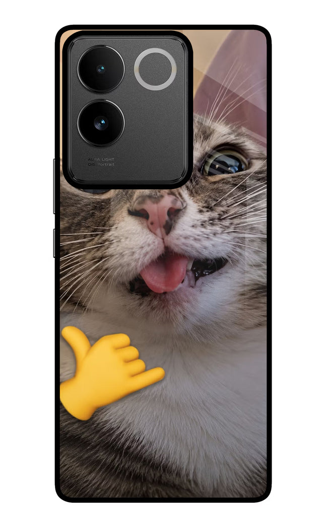 Silly Cat Call IQOO Z7 Pro 5G Glass Case